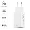 Hama USB nabíječka, USB Power Delivery (USB-PD) , 1x USB A , 1x USB-C®, 45.00 W, Dodávka energie, bílá