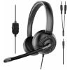 SpeedLink METIS Headset otevřená (On Ear) kabelová stereo černá headset, regulace hlasitosti, Vypnutí zvuku mikrofonu