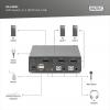 Digitus DS-12851 1 + 2 porty přepínač KVM DisplayPort 3840 x 2160 Pixel
