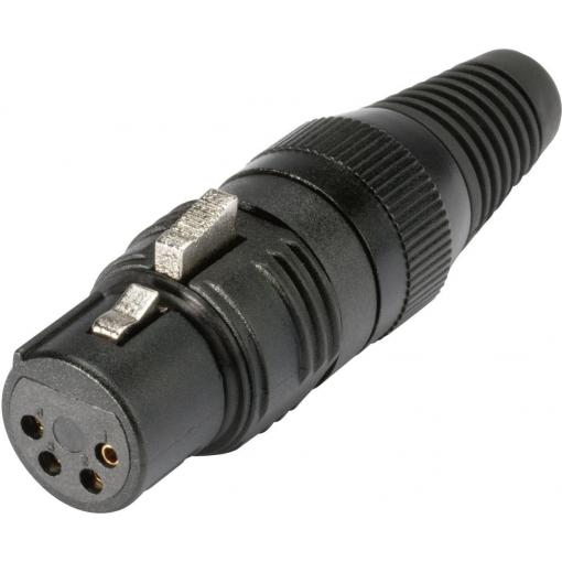 Hicon HI-X4CF-G XLR konektor zásuvka, rovná Pólů: 4 černá 1 ks