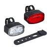 Solight set nabíjecích cyklo svítilen, 160lm přední, zadní červená, Li-Ion, USB - WN47
