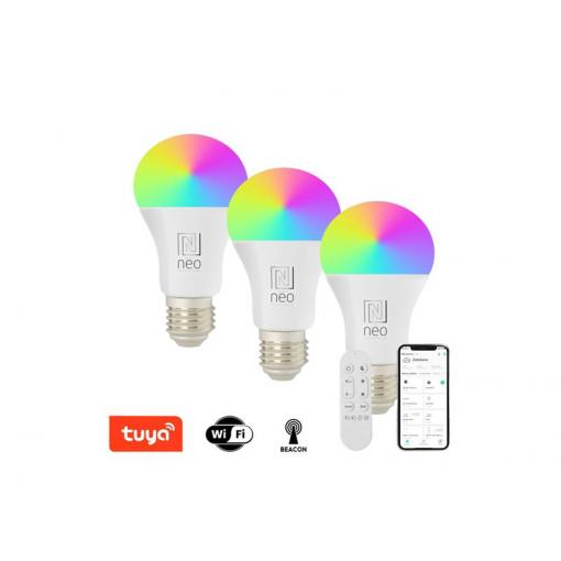 Smart LED žárovka E27 11W RGB+CCT IMMAX NEO 07712CDO WiFi Tuya sada 3ks