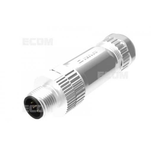 Vidlice M12A, 3 piny, kabel, 250 V / 4 A, IP67