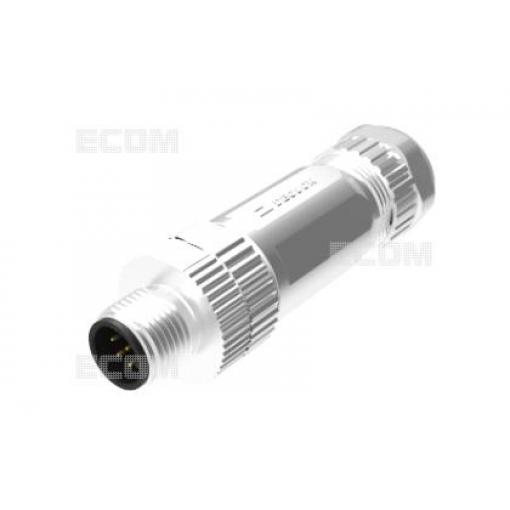 Vidlice M12 kód A, 4 piny, 250 V / 4 A, IP67, na kabel