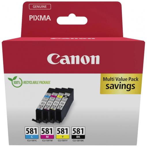 Canon Ink CLI-581 originál kombinované balení černá, azurová, purppurová, žlutá 2103C007