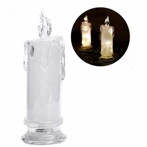 LED bílá svíčka , teplá bílá, 6,3×18 cm