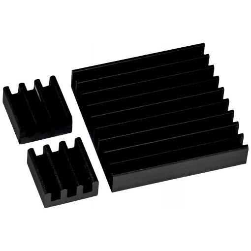 Joy-it RB-heatsink-B sada chldicích těles Vhodné pro (vývojové sady): Raspberry Pi®, Banana Pi, ASUS Tinker Board, Radxa černá