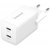 Intenso W40CC GaN USB nabíječka, GaN, USB Power Delivery (USB-PD) , 2x USB-C®, 40 W, bílá