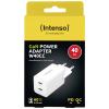 Intenso W40CC GaN USB nabíječka, GaN, USB Power Delivery (USB-PD) , 2x USB-C®, 40 W, bílá