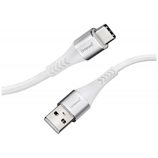 Intenso USB kabel USB 2.0 USB-A zástrčka, USB-C ® zástrčka 1.50 m bílá látkový potah 7901102