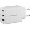 Intenso W65ACC GaN USB nabíječka, GaN, USB Power Delivery (USB-PD) , 1x USB A , 2x USB-C®, 65 W, Dodávka energie, bílá