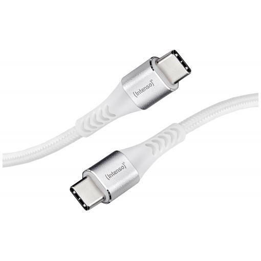 Intenso USB kabel USB 2.0 USB-C ® zástrčka, USB-C ® zástrčka 1.50 m bílá látkový potah 7901002
