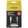Intenso USB kabel USB 2.0 USB-A zástrčka, Apple Lightning konektor 1.50 m bílá látkový potah 7902102