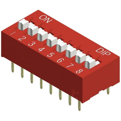 Diptronics NDS-09V DIP spínač Pólů 9 zásuvný typ 1 ks