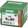 SPAX 1191040350403 šroub do dřeva 3.5 mm 40 mm T-STAR plus ocel Černý BLAX 200 ks