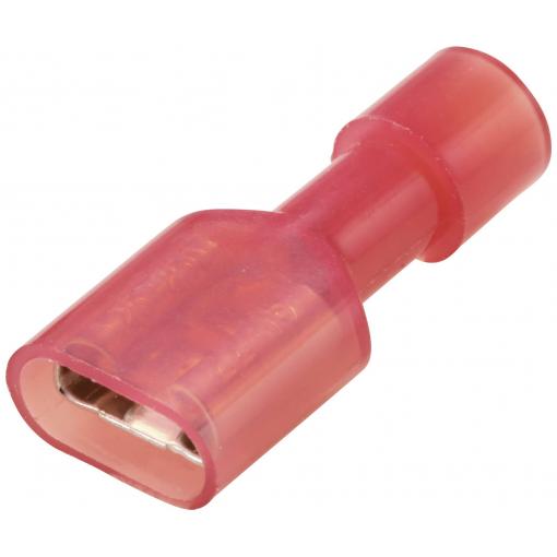 TRU COMPONENTS TC-11599308 faston zásuvka Šířka zástrčky: 6.3 mm Tloušťka konektoru: 0.8 mm 180 ° plná izolace červená 1 ks