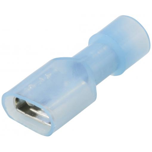 TRU COMPONENTS TC-11599312 faston zásuvka Šířka zástrčky: 6.3 mm Tloušťka konektoru: 0.8 mm 180 ° plná izolace modrá 1 ks