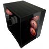 LC Power 809-B-ON Dark Storm_X midi tower herní pouzdro černá boční okno, 4 předinstalované LED ventilátory