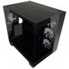 LC Power 809-B-ON Dark Storm_X midi tower herní pouzdro černá boční okno, 4 předinstalované LED ventilátory