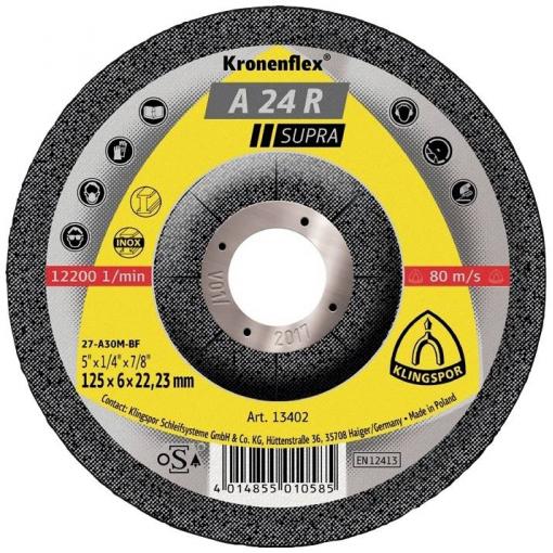 Klingspor 13433 A 24 R Supra brusný kotouč lomený Průměr 230 mm Ø otvoru 22.23 mm ocel 10 ks