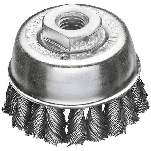 Lessmann Hrncový kartáč D.65mm M14, tloušťka drátu 0,5mm STA 12500min - Index LESSMANN Zopf-Topfbürste Wechselzopfung Ø 65mm Stahldraht 0,50mm M14 482217WZ 1 ks