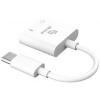 Akasa USB-C®, audio adaptér [1x USB-C® - 1x Sluchátka (konektor 3,5 mm), USB-C® zásuvka (nabíjení)] AK-CBCA30-08WH 8 cm s nabíjecí zásuvkou