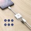 Akasa USB-C®, audio adaptér [1x USB-C® - 1x Sluchátka (konektor 3,5 mm), USB-C® zásuvka (nabíjení)] AK-CBCA30-08WH 8 cm s nabíjecí zásuvkou
