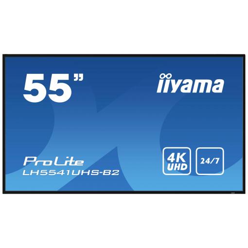 Iiyama ProLite LH5541UHS-B2 displej Digital Signage Energetická třída (EEK2021): G (A - G) 139 cm 54.6 palec 3840 x 2160 Pixel 24/7