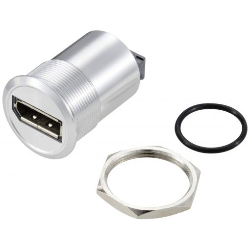 TRU COMPONENTS TC-11980476 Zásuvka panelového adaptéru DisplayPort 1,2 zásuvka DisplayPort - zásuvka DisplayPort stříbrná Množství: 1 ks
