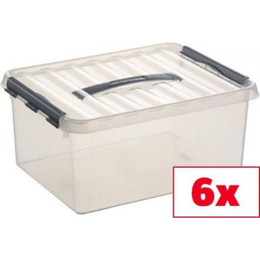 Helit úložný box Sunware Q-line transparentní 15 l (š x v x h) 30 x 18 x 40 cm 6 ks