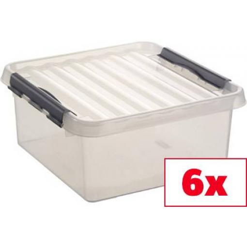 Helit úložný box Sunware Q-line transparentní 18 l (š x v x h) 40 x 18 x 40 cm 6 ks