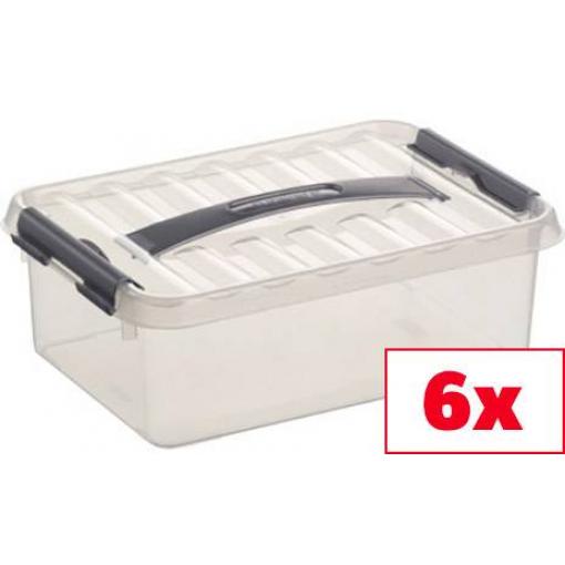 Helit úložný box Sunware Q-line transparentní 4 l (š x v x h) 20 x 10 x 30 cm 6 ks