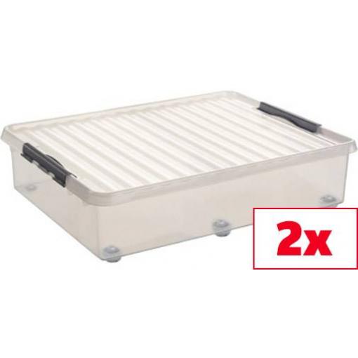 Helit úložný box Sunware Q-line transparentní 60 l (š x v x h) 50 x 20 x 80 cm 2 ks