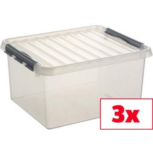 Helit úložný box Sunware Q-line transparentní 36 l (š x v x h) 40 x 26 x 50 cm 3 ks