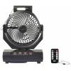Sygonix Akumulátorový ventilátor 4.6 W (Ø) 205 mm černá možné napájení z akumulátru, s osvětlením, otočný, s dálkovým ovládáním, stavová LED, s časovačem,