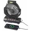 Sygonix Akumulátorový ventilátor 4.6 W (Ø) 205 mm černá možné napájení z akumulátru, s osvětlením, otočný, s dálkovým ovládáním, stavová LED, s časovačem,