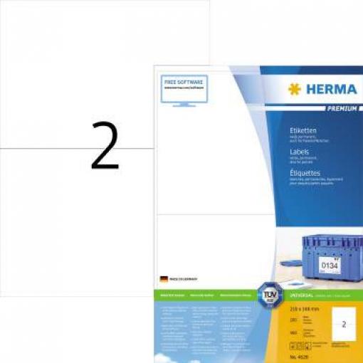 Herma 4628 210 x 148 mm papír bílá 400 ks trvalé univerzální etikety inkoust, laser, kopie 200 listů A4