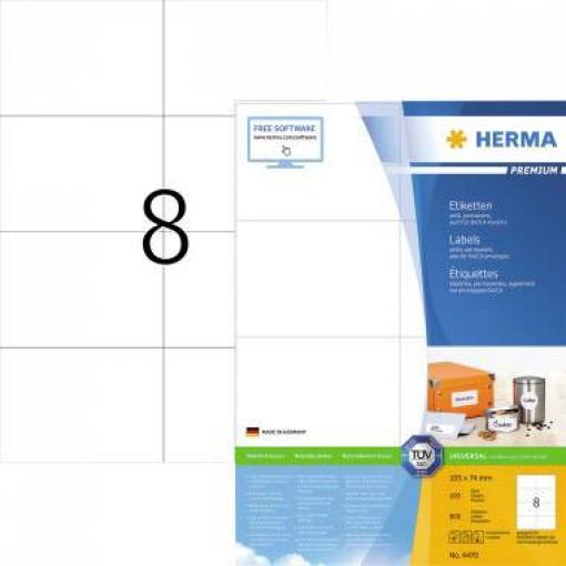 Herma 4470 105 x 74 mm papír bílá 800 ks trvalé univerzální etikety inkoust, laser, kopie 100 listů A4