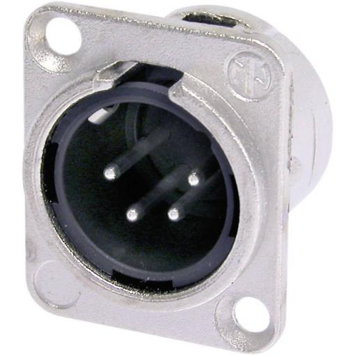 Neutrik NC4MDL1 XLR konektor přírubová zástrčka, rovná Pólů: 4 stříbrná 1 ks