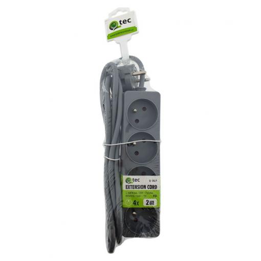 Prodlužovací přívod QTEC Q-392F, 4× zásuvka, 2 m, 16 A