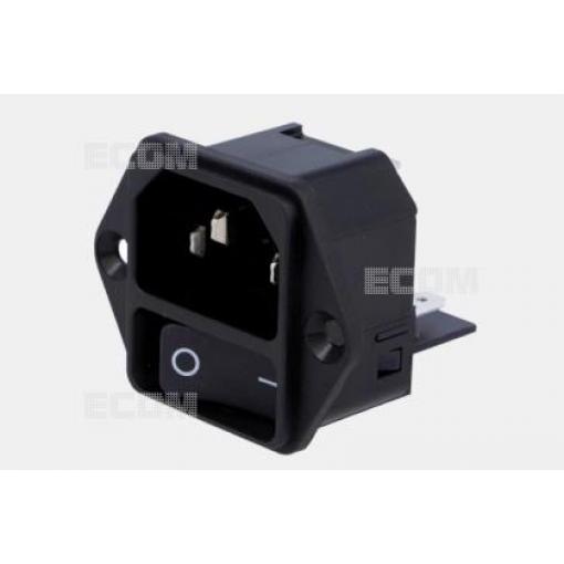 Síťová vidlice AC, panelová, 2P, 3kolík, 250 V / 10 A, SCT DC11.0001.001