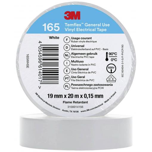3M 165WH5E izolační páska bílá (d x š) 20 m x 19 mm 1 ks