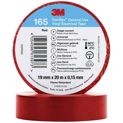 3M 165RD5E izolační páska červená (d x š) 20 m x 19 mm 1 ks