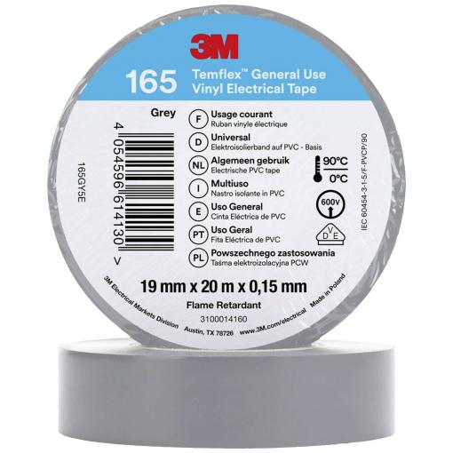 3M 165GY5E izolační páska šedá (d x š) 20 m x 19 mm 1 ks