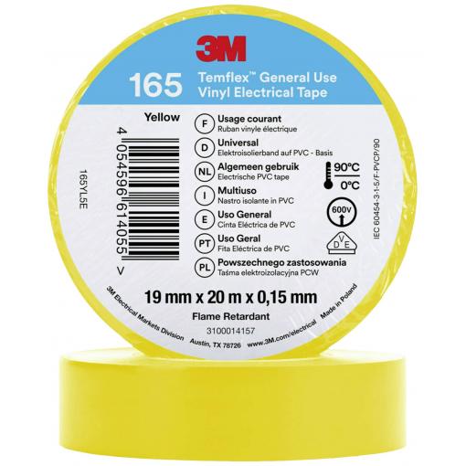 3M 165YL5E izolační páska žlutá (d x š) 20 m x 19 mm 1 ks