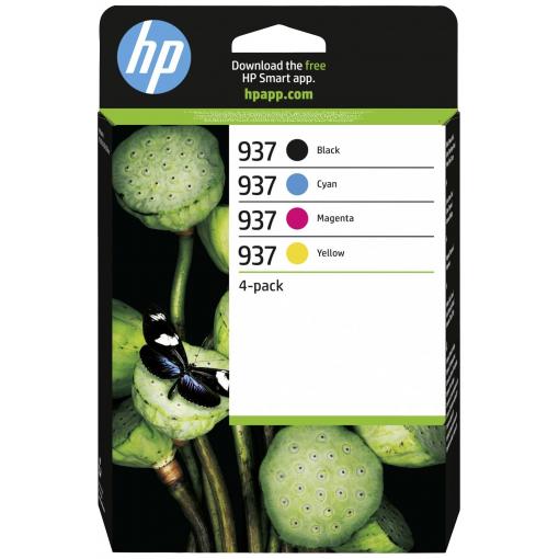 HP Ink 937 originál balení po 4 ks černá, azurová, purppurová, žlutá 6C400NE