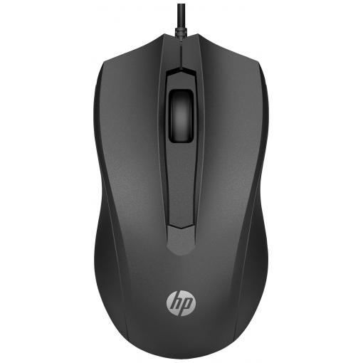 HP 100 optická myš, přenos kabelový, 3 tlačítko, 1600 dpi, černá