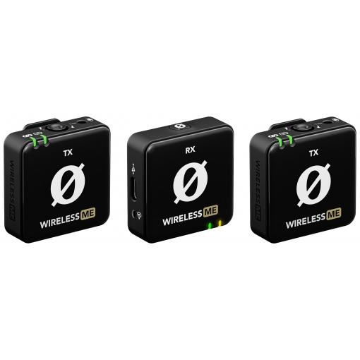 Rode Wireless ME Dual nasazovací sada mikrofonu Druh přenosu:bezdrátový vč. kabelu, vč. ochrany proti větru, vč. tašky, vč. svorky USB-C® bezdrátový černá