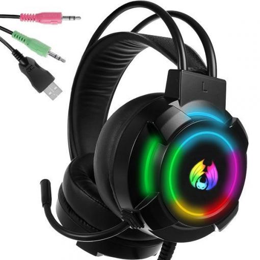 Herní sluchátka s mikrofonem 5.1, LED RGB, 32 Ω, 2 m