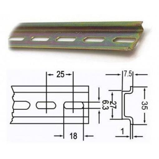 DIN lišta DG-101, 35 × 7,5 mm, děrovaná, 1 m